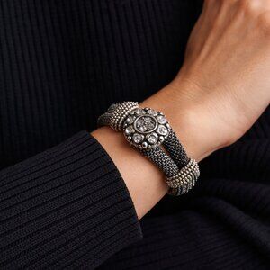 Statement bracelet with rhinestone centre